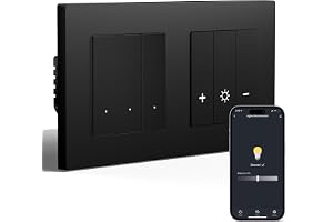 BSEED Zigbee-lampbrytare med dimbrytare, smart dimmerbrytare infälld kompatibel med Alexa/Google Home/Smart Life, PC-ram, krä