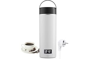 AIRMSEN Petite Bouilloire Avec 6 Réglages de Température, Mini Bouilloire électrique de 500 ml avec Acier Inoxydable SUS 316, 4 Modes de Maintien au Chaud et Affichage LED en Temps réel, Blanc