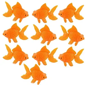 XMHF Aquarium Fish Bowl Tank Artificial Floating Plastic Orange Decor Goldfish Ornament Fish Tank Decoration 10PCS