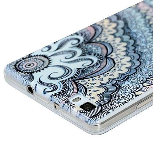 BADALink 3x Huawei P8 Lite Hülle TPU Softcase Bunt Gemalt Schutzhülle Etui Schale Totem Blumen Muster Blau Cover Shell - 5