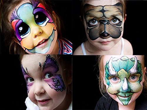 12er Schminkasten Bodypainting Körperfarbe Gesichtsfarbe Set für Body und Facepainting Halloween Karneval Maskenspiel Make Up Schminke Palette - 5