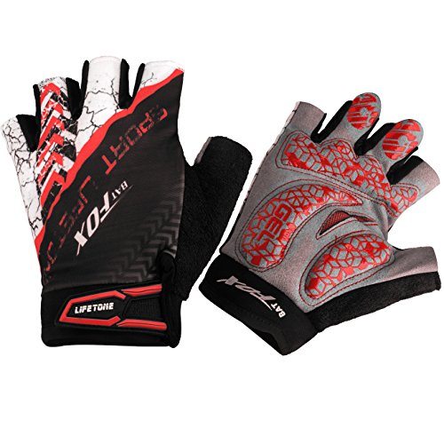 Half Finger Radfahren Handschuhe, Shinmax Breathable Fingerless Gel Pad Bike Handschuhe Mountain Bike Reiten Sport Handschuhe für Radfahren Skifahren Wandern Klettern Camping Outdoor Sport Radfahren Mitts Reiten Fahrrad Handschuhe