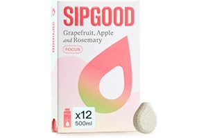SIPGOOD Grapefruit, Apple & Rosemary Waterdrops, Zero Calorie Electrolytes, Tablets for Hydration, Sugar Free Water Flavouring with Vitamins (1 pack with 12 tablets)
