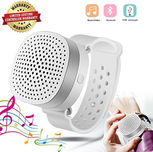 Bluetooth Smart Watch Speaker Portable Wireless Bluetooth Speaker Watch Smart Bracelet Speaker Wrist Music Player Supporting USB Recharged (White)
