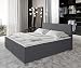 Produktbild Giomoebel Boxspringbett Calanda, 140x200 cm, Anthrazit, Stoff, Topper 4 cm, H3 Bonellfederkernmatratze, Nosag-Box