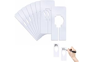 jeufun 8 PCS White Rectangular Clothing Rack Size Dividers, Closet RackDividers, Clothes Hanger Divider, Blank ClosetDividers Hanging for Sorting Clothes Size, Color - Writable & Reusable