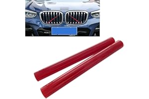 HIBEYO Lot de 2 bandes décoratives pour calandre avant - Pour BMW E60 F52 - Style sportif - Rouge