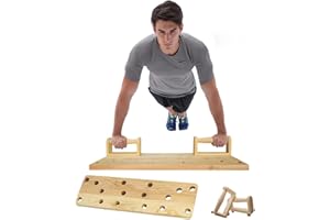 Bounabay Tabla de flexiones de madera para flexiones de flexiones, multifunción, para entrenamiento de cuerpo entero y flexiones eficaces, adecuado para adolescentes