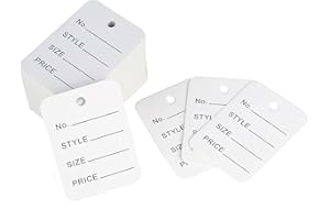 jijAcraft 1000 szt. Etykiety do przechowywania odzieży, 35 mm*50 mm, etykiety do oznaczania (białe)