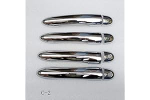 Without brand for Renault Clio 3 III Mk3 Chrome Manche de Porte ABS Garniture Voiture en Plastique Styling Auto Accessoires 8 pièces (Couleur : C 2)