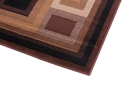 Designer Teppich Modern – Muster Karo Viereck in Braun – Top Wohnzimmer Design – Viele Größen Neuheit 200 x 300 cm - 5