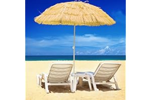 GREEN BAY Greenbay Beach Patio Garden Hawaii Parasol Hawaiian Sun Umbrella Sunshade Folding Tilting (Beige)