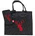 Produktbild Filztasche dunkelgrau mit roten Hirsch und Handytasche 38x30 cm
