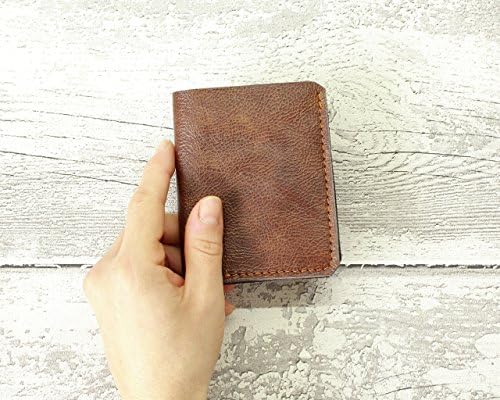 Men's wallet - trifold in BRANDY leather