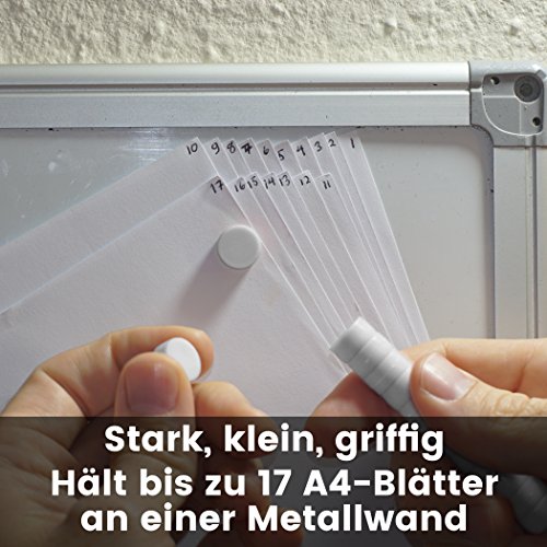 20 bunte Magnete – EXTRA STARK Neodym gummierte Schutzschicht (ø12x6mm) | einzigartig | starke neodym Magnete für Magnettafel, Whiteboard, Glasmagnettafel und als Kühlschrankmagnete - 3