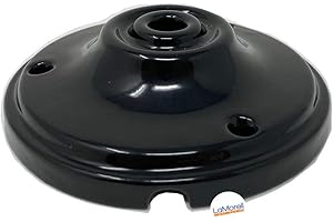 LAMORELL LIGHTDESIGN Rosace en porcelaine Ø100 1 sortie centrale + 2 latéraux. Couleur Noir