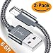 Produktbild Micro-USB-Kabel 2 Stück 6.6 ft, SnowKids 2.4 A High Speed Android Ladekabel Grey+Grey