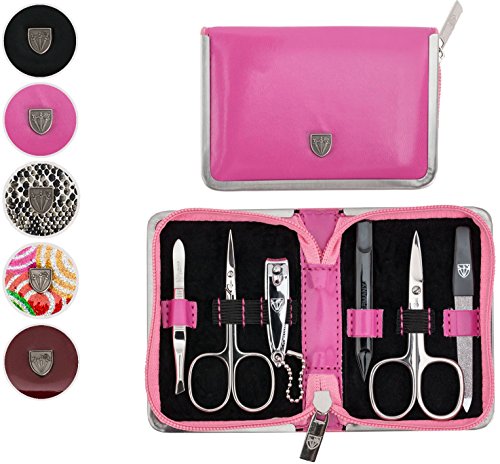 Drei Schwerter | Exklusives 6-teiliges Maniküre - Pediküre - Nagelpflege-Set / Etui | Qualität - Made in Solingen | VERSCHIEDENE DESIGNS (001290)