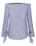 ZANZEA Damen Schulterfrei Freizeit Langarm Sommer Party Club T-shirt Bluse Tops - 4