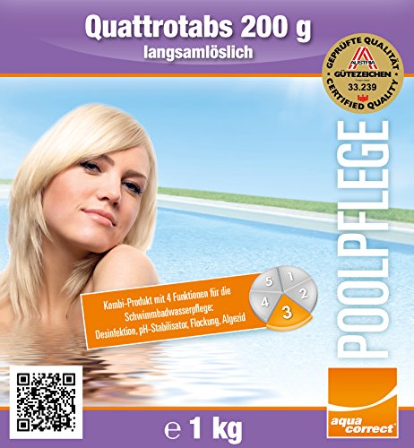 Steinbach Poolchemie, Quattrotabs 200 g organisch, weiß, 10x10x20 cm, 0752601 - 3