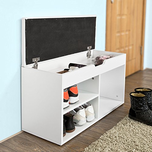 SoBuy® Schuhbank,Sitzbank,Schuhregal, Schuhschrank, Schuhtruhe, FSR27-W - 2
