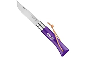 Opinel Couteau Baroudeur n° 7 VRI Violet avec Lacet Cuir