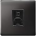 1 Gang Ethernet Port Data Socket CAT 5 Wall Plate Black Nickel Polished N442GME-HE