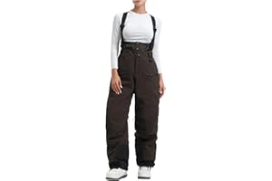 Generisch Skihose Damen Wasserdicht Warm Snowboardhose Mit Trägern Baggy Schneehose Atmungsaktiv Mit Hosenträger Stretch Ski Hosen Gefütterte Winter Skihosen Verstellbarer Bund Softshellhose Thermo
