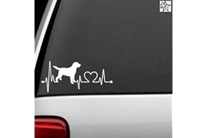 MYROCKSHIRT Herzschlag Aufkleber Labrador Retriever 20cm Sticker Herz Fan Hobby Leidenschaft Liebe für Auto Autoaufkleber