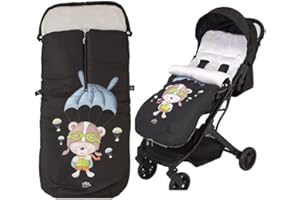 Danielstore- Saco Silla de Paseo Universal Saco Polar de Invierno, Desmontable con cremallera, Cabezal ajustable, transpirable e Impermeable(1.0.0 Paracaidista azul)