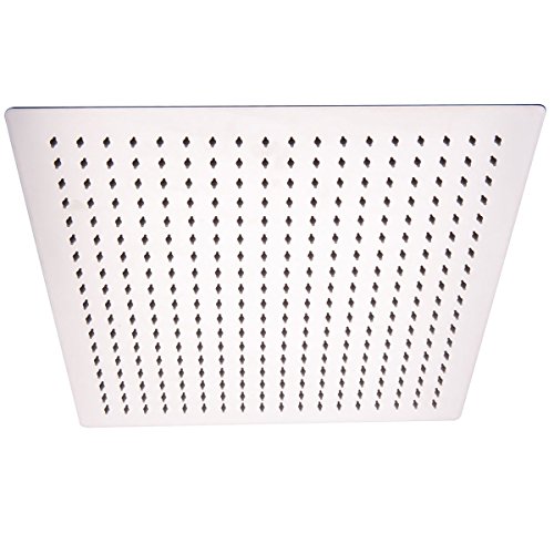DXP Duschkopf Regendusche Brause Verstellbar Kopfbrause 324 Düsen Brausekopf Regenbrause Regenduschkopf ultra flach mit Anti-Kalk-Düsen Edelstahl Quadratisch 40 x 40cm