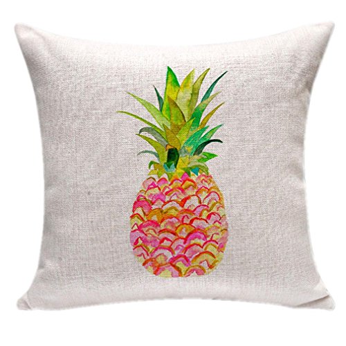Nunubee Niedliche Ananas Fruchtmuster Baumwolle Leinen Dekor Kissenbezüge Kissenbezug Kissenhülle, Stil 11