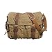 Produktbild VRIKOO Vintage Military Soft Canvas Crossbody Sports Casual Shoulder Bags Satchel School Messenger Bag (Army Green,Large)