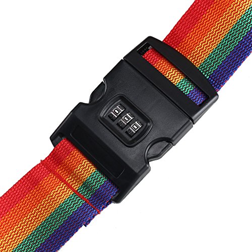 FJSM-4pcs-Sangle-Valise-Voyage-Bagage-Attache-Sangle-Reglable-Avec-Serrure--Combinaison-en-Couleur-Sympatique-110g