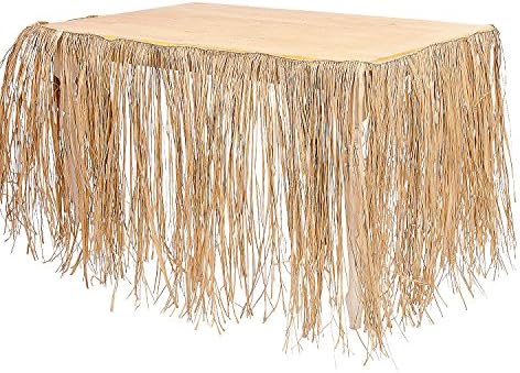 Fun Express Tiki Bar Raffia Table Skirt - Thatch