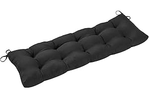 DFANCE Cojín de Banco para Interiores Exteriores,Cojín Grueso ​para Banco con Respaldo,Cojín Grueso para Banco 2-3 Plazas,Ojín Largo de Banco,para Comedor Cocina Patio,Negro,130x50CM/51x20IN