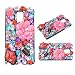 Produktbild Evtech(tm) Bling Bling Diamantrhinestone Big Pink Floral Peony Colorful Crystal Red Lip Lippenstift Sexy Glitter Fashion Style Schwarz-rückseitige Abdeckung Handy-Fall für Samsung Galaxy Mini S5 (100% Handarbeit)