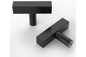 Astrée 5 Pack 50mm Matte Black Drawer Knobs Stainless Steel Cabinet Knobs Black Cupboard Knobs Kitchen Door Knobs Drawer Handles and Knobs Dresser Knobs Black Knobs