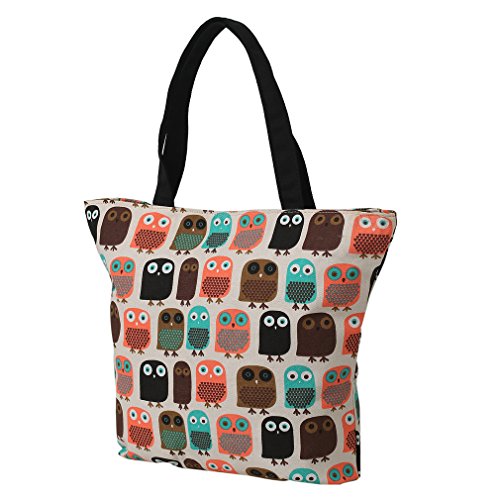 LATH.PIN Eule Shopper Beuteltasche Eule große Umhängetasche Wasserfest Tasche Damen Schultertasche - 2