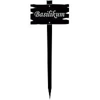 Bütic GmbH Acrylglas Pflanzschilder Holzbrettoptik schwarz - Gartenstecker, Kräuterschilder, Pflanzenstecker - Auswahl…