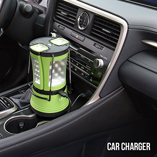 LE Aufladbare LED Camping Laterne mit 2 abnehmbaren Mini Taschenlampen 600lm , Wasserdichte Zeltleuchte, Notfallleuchte inkl. USB-Kabel + KFZ/Auto-Ladegerät, Aussenleuchte für Camping, Wandern, Notfall Outdoor - 8