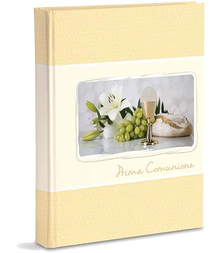 Album Photo Première Communion 24x24 Cm - 12 Pages Avec Papier De Soie - Couverture à Motifs Religieux