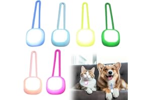 LYPPUL Świecące zawieszki dla psów, 6 sztuk, migające światło, tornister szkolny, obroża dla zwierząt domowych, świecąca obroża dla psa, breloczek do kluczy z 3 trybami migania, wodoszczelny,