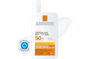 ‎LA ROCHE-POSAY La Roche Posay Sonnenfluid für das Gesicht für zu Sonnenallergie neigende und empfindliche Haut, Mit innovativem UV-Filter Mexoryl 400 LSF 50+, Anthelios Invisible Fluid UVMune 400, 50 ml