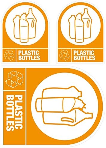 UK1One Premium Quality Pack of 3 BIN IT Recycling Self Adhesive Stickers For Dust Bins Office Garden Hotels Home [ Plastic Bottles Stickers ]