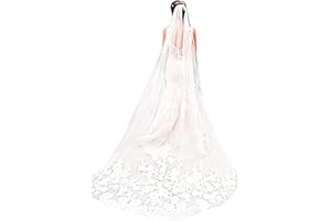 BAIYOULI Wedding Bridal Veil Long Single Layer Soft Tulle Romantic Wedding Dress Accessories with Comb 118"