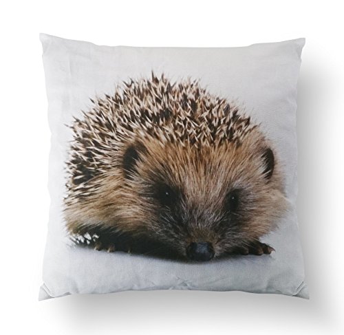 Sander Wendekissen Tiermotiv Digitaldruck 45x45 cm gefüllt Federkissen, Hülle 100% Leinen (Igel)