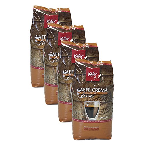 Käfer Caffè Crema, 1000g, ganze Bohne 4er Pack