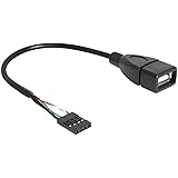 Delock USB-Kabel USB 2.0Pfostenstecker 4pol., USB-A Buchse 20.00cm Schwarz UL-zertifiziert, 1 Stück