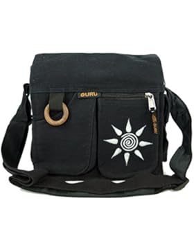 Guru-Shop Schultertasche, Hippie Tasche Sonne - Braun, Herren/Damen, Baumwolle, 25x25x7 cm, Alternative Umhängetasche...